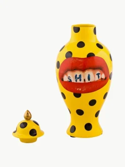 Porzellan-Vase Toiletpaper mit Deckel, H 47 cm