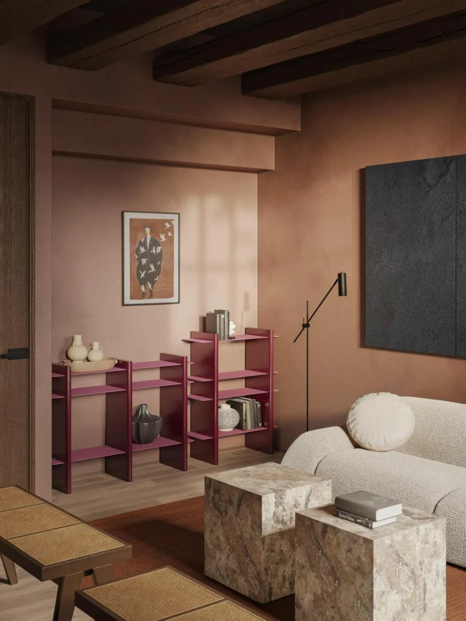 Regal Rami mit Metall-Elementen