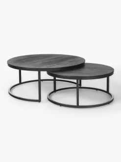 Runde Couchtische Andrew aus Mangoholz, 2er-Set