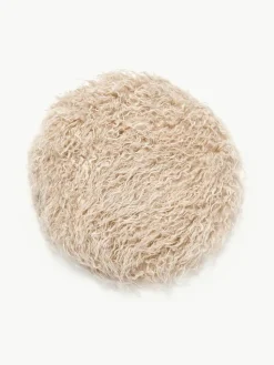 Runde Kunstfell-Sitzauflage Morten, gelockt