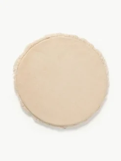 Runde Kunstfell-Sitzauflage Morten, gelockt