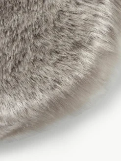 Runde Kunstfell-Sitzauflage Mathilde, glatt