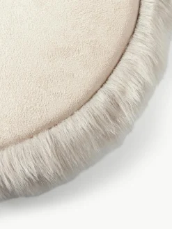 Runde Kunstfell-Sitzauflage Mathilde, glatt