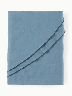 Runde Leinen-Tischdecke Kennedy mit Umkettelung