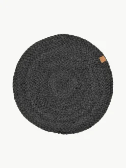 Runde Tischsets Ash aus Jute, 4 Stück