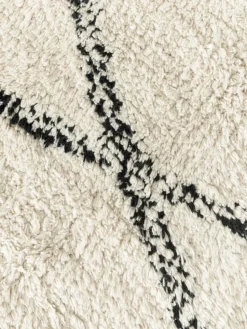 Runder Baumwollteppich Bina mit Rautenmuster, handgetuftet