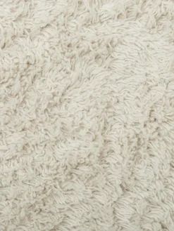 Runder Baumwollteppich Daya mit Fransen, handgetuftet