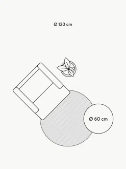Runder Baumwollteppich Daya mit Fransen, handgetuftet
