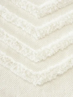 Runder Baumwollteppich Ziggy mit erhabener Hoch-Tief-Struktur