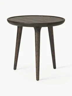 Runder Beistelltisch Accent aus Eichenholz, handgefertigt