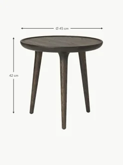 Runder Beistelltisch Accent aus Eichenholz, handgefertigt