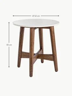 Runder Beistelltisch Albany mit Marmorplatte