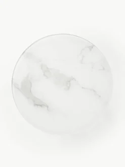 Runder Beistelltisch Antigua mit Glasplatte in Marmor-Optik