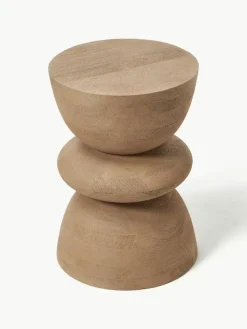 Runder Beistelltisch Benno aus Mangoholz