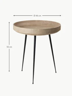 Runder Beistelltisch Bowl aus Eichenholz, handgefertigt