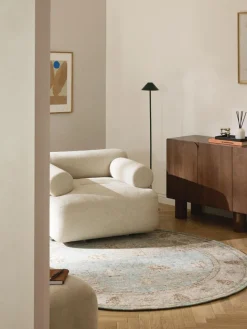 Runder Chenilleteppich Rimini, handgewebt