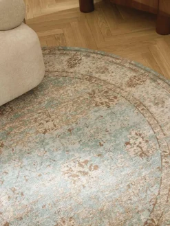 Runder Chenilleteppich Rimini, handgewebt