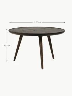 Runder Couchtisch Accent aus Eichenholz, handgefertigt