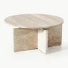 Runder Couchtisch Marisa aus Travertin