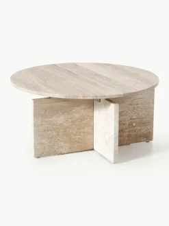 Runder Couchtisch Marisa aus Travertin