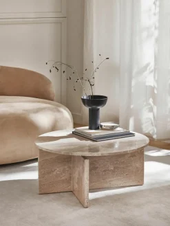 Runder Couchtisch Marisa aus Travertin