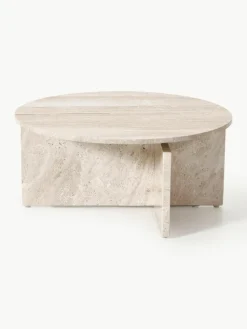 Runder Couchtisch Marisa aus Travertin