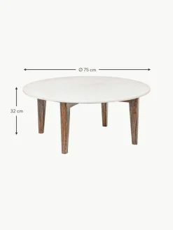 Runder Couchtisch Sylvester mit Marmorplatte