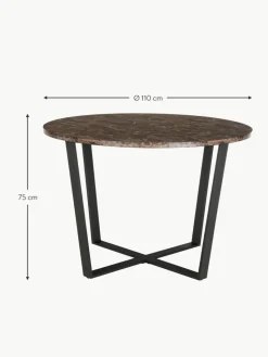 Runder Esstisch Amble mit Tischplatte in Marmor-Optik, Ø 110 cm