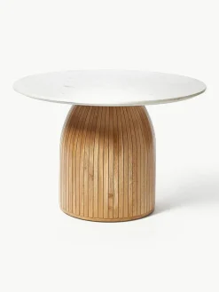 Runder Esstisch Nelly mit Marmor-Tischplatte, Ø 115 cm