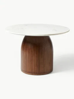 Runder Esstisch Nelly mit Marmor-Tischplatte, Ø 115 cm