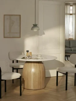 Runder Esstisch Nelly mit Marmor-Tischplatte, Ø 115 cm