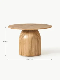 Runder Esstisch Nelly mit Rillenstruktur, in verschiedenen Größen