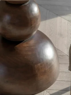 Runder Esstisch Sculpt mit Travertin-Tischplatte, Ø 110 cm