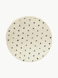 Runder flauschiger Hochflor-Teppich Ayana, gepunktet