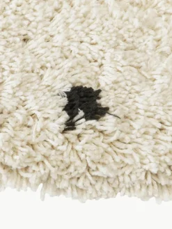 Runder flauschiger Hochflor-Teppich Ayana, gepunktet