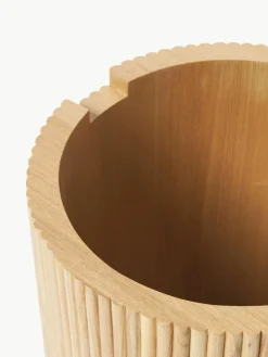 Runder Holz-Beistelltisch Nele mit Stauraum