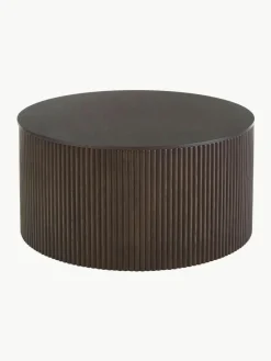 Runder Holz-Couchtisch Nele mit Stauraum