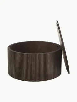 Runder Holz-Couchtisch Nele mit Stauraum