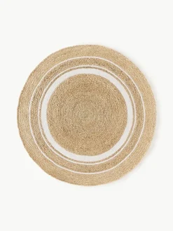 Runder Jute-Teppich Clover, handgefertigt