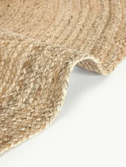 Runder Jute-Teppich Sharmila, handgefertigt