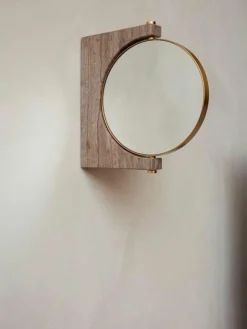 Runder Wand-Kosmetikspiegel Pepe aus Marmor