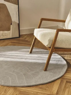 Runder Wollteppich Aaron, handgetuftet