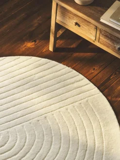 Runder Wollteppich Mason, handgetuftet