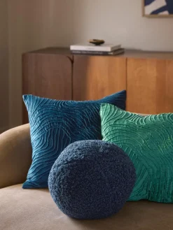 Rundes Teddy-Dekokissen Dotty