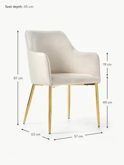 Samt-Armlehnstuhl Ava