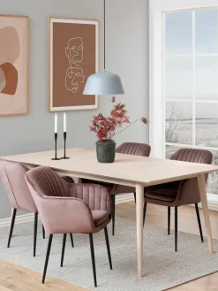 Samt-Armlehnstuhl Emilia mit Metallbeinen