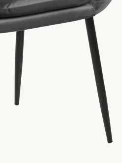 Samt-Armlehnstuhl Emilia mit Metallbeinen