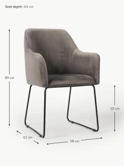 Samt-Armlehnstuhl Isla