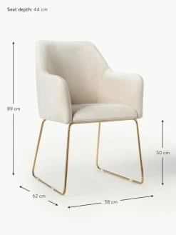 Samt-Armlehnstuhl Isla