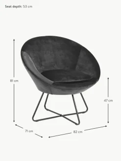 Samt-Cocktailsessel Center